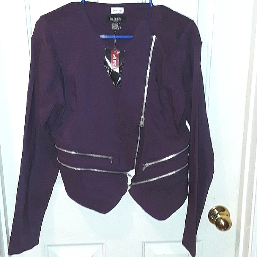 Liz Banks Limited Women's  Zipper Crop Jacket Purp